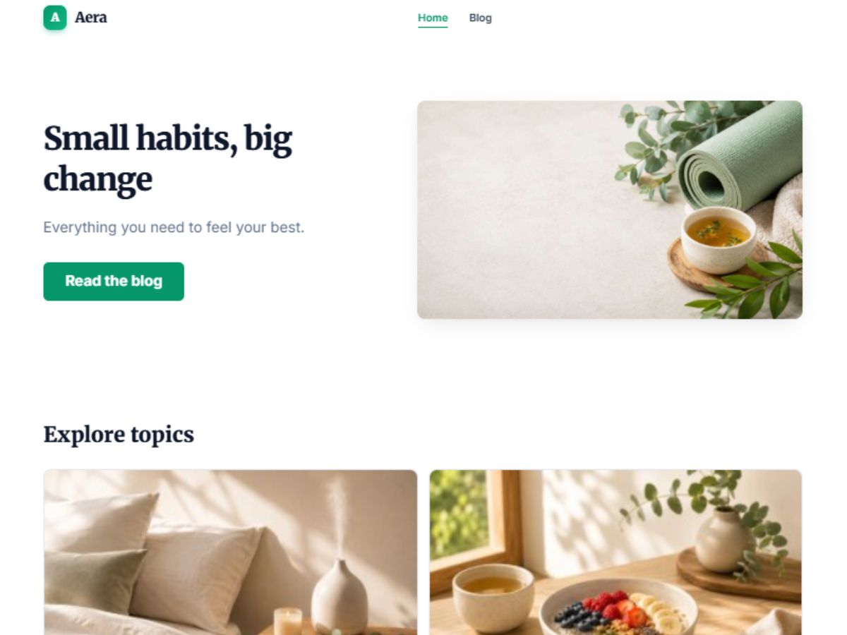 Aera demo homepage