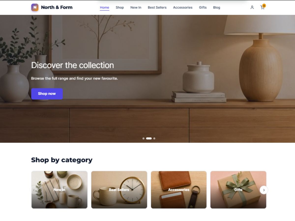 North & Form demo homepage