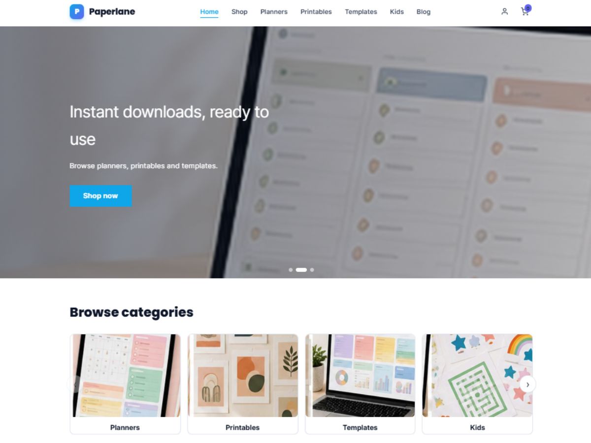 Paperlane demo homepage