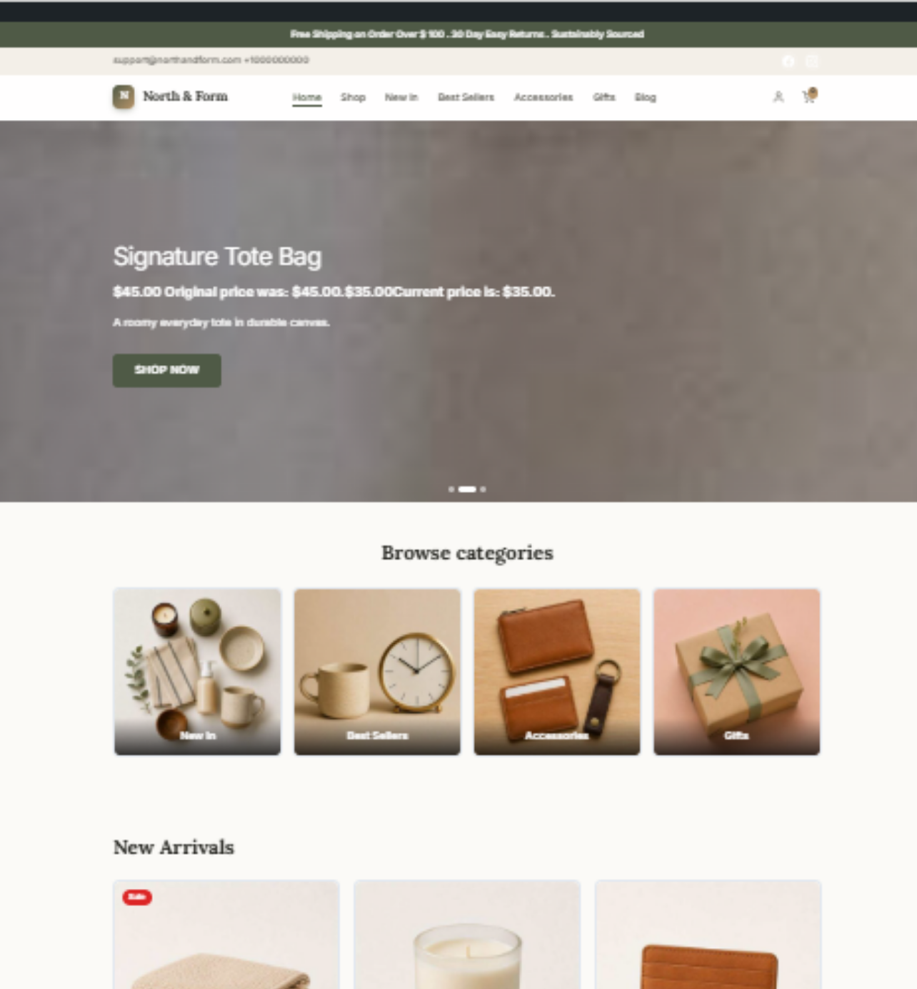 North & Form starter site