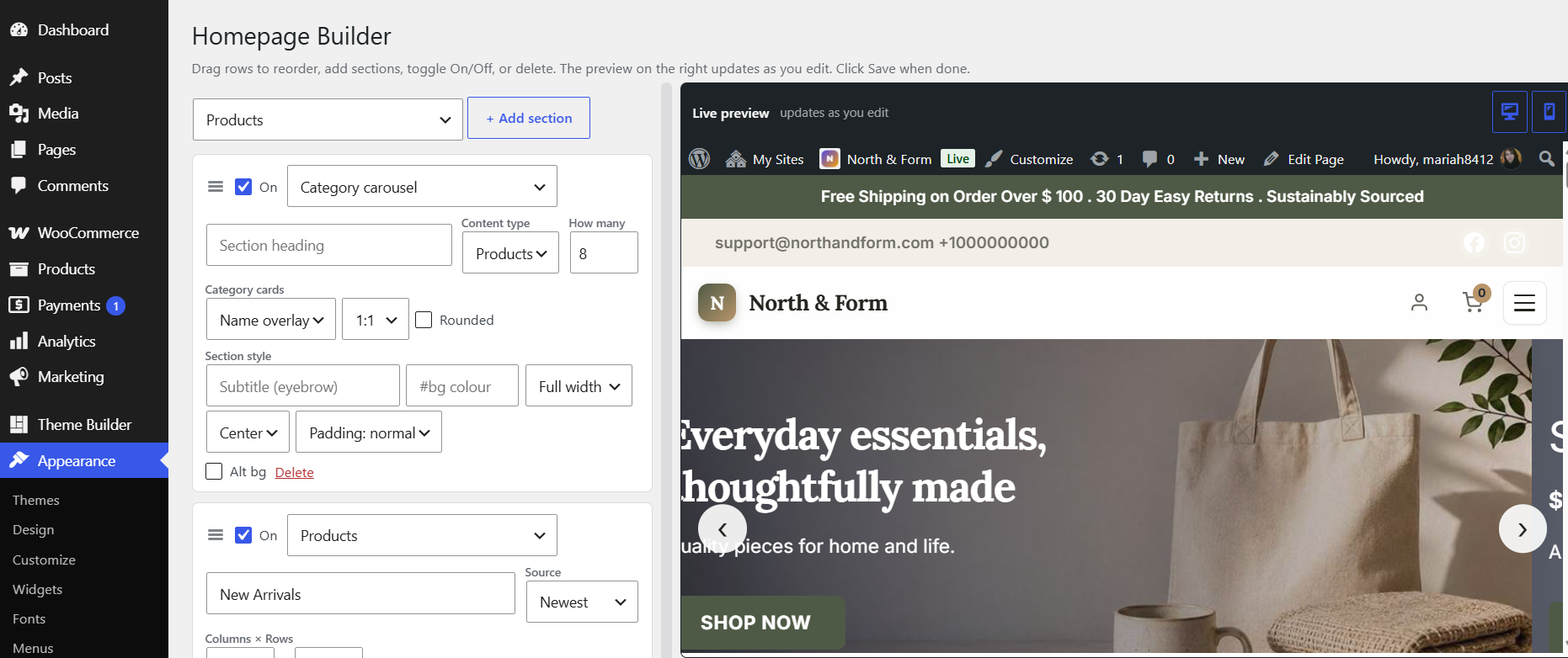 Starter Sites importer